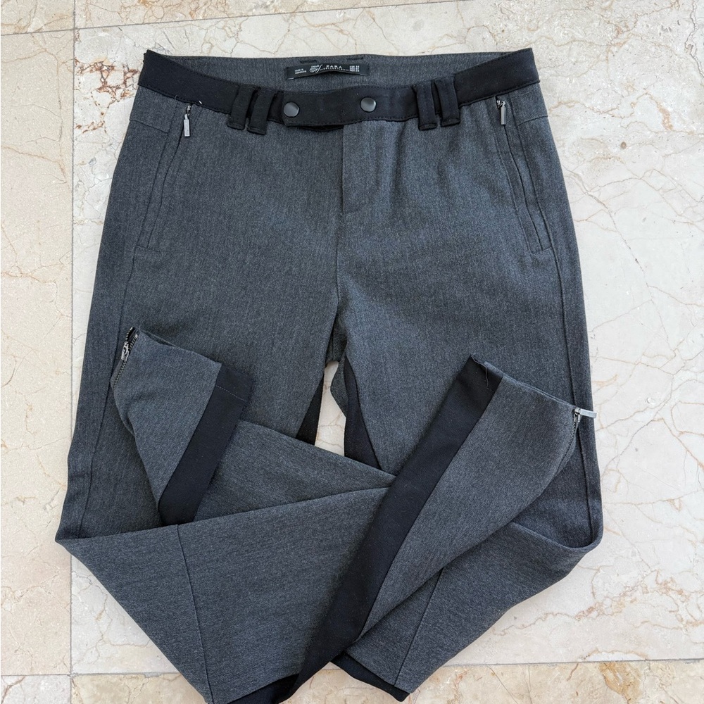 Zara Gray Pants with Black Accents